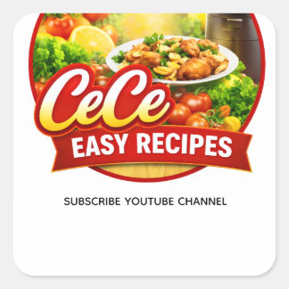Cuadrada Pegatina de Recetas Fáciles de Cece