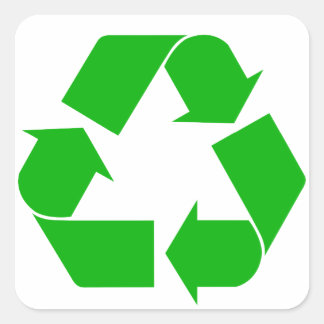 Cuadrada Pegatina de reciclaje