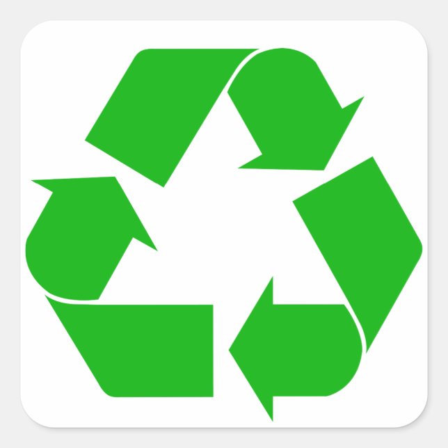 Cuadrada Pegatina de reciclaje (Anverso)