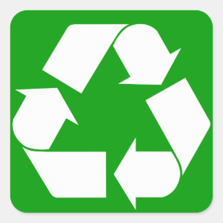 Cuadrada Pegatina de reciclaje