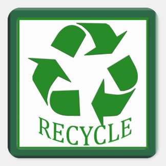 Cuadrada Pegatina de reciclaje
