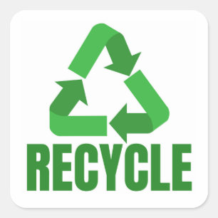 Cuadrada Pegatina de ReCycle
