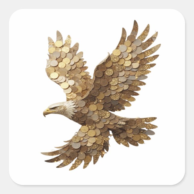 Cuadrada Pegatina de regalo abstracta de plata dinámica (Anverso)