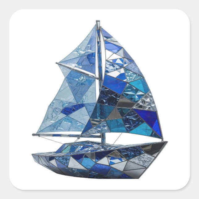 Cuadrada Pegatina de regalo abstracta de plata elegante (Anverso)