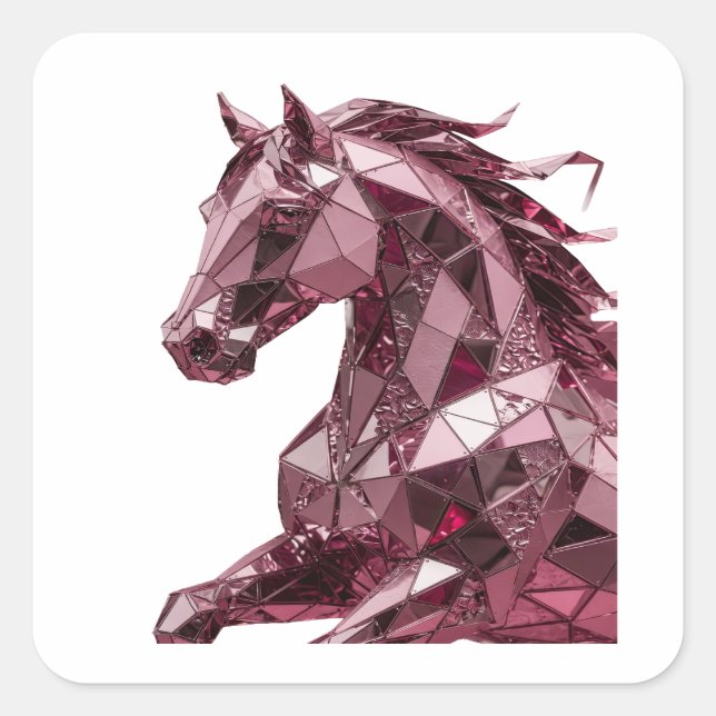 Cuadrada Pegatina de regalo abstracta de plata Premium (Anverso)