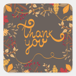 Cuadrada Pegatina de regalo de Acción de Gracias envoltura