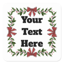 Pegatina de regalo de acebo de Navidad personaliza