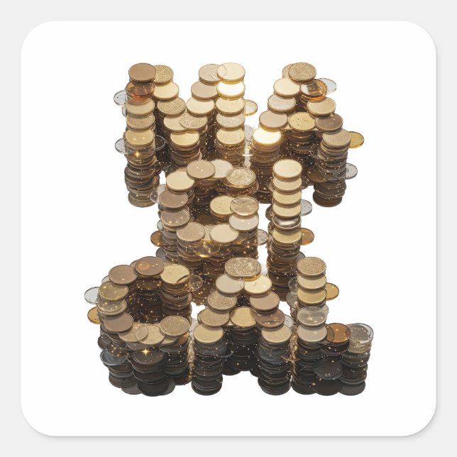 Cuadrada Pegatina de regalo de dinero de plata de lujo (Anverso)