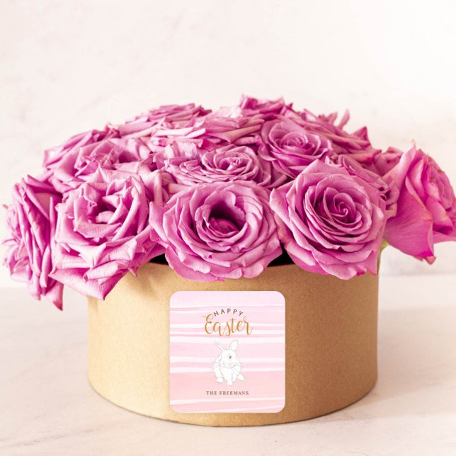 Cuadrada Pegatina de Regalo de Pascua Feliz Bunny (Subido por el creador)