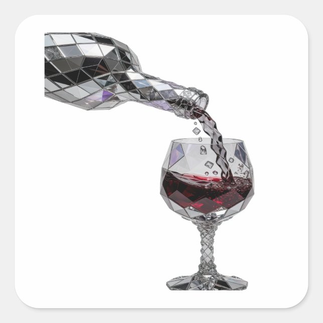 Cuadrada Pegatina de regalo de plata dinámica (Anverso)
