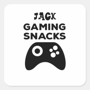 Cuadrada Pegatina de regalo de Snacks de juegos personaliza
