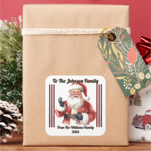 Cuadrada Pegatina de regalo de vacaciones alegre