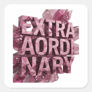 Cuadrada Pegatina de regalo EXTRAORDINARIO rosa atrevido