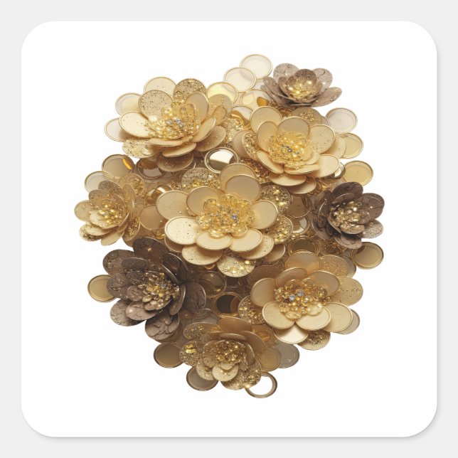 Cuadrada Pegatina de regalo plateada peculiar (Anverso)