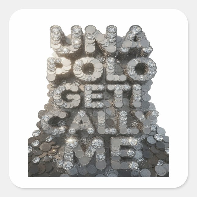 Cuadrada Pegatina de regalo Snappy Silver UNA POLO GETI CAL (Anverso)