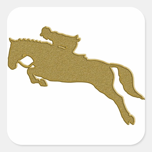Cuadrada Pegatina de Reiten de Oro (Anverso)