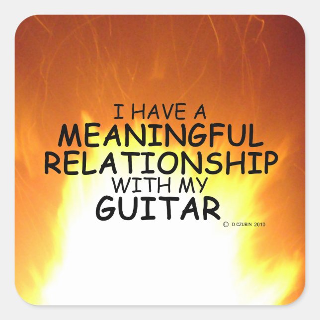 Cuadrada Pegatina de Relaciones Significativas de Guitar Sq (Anverso)