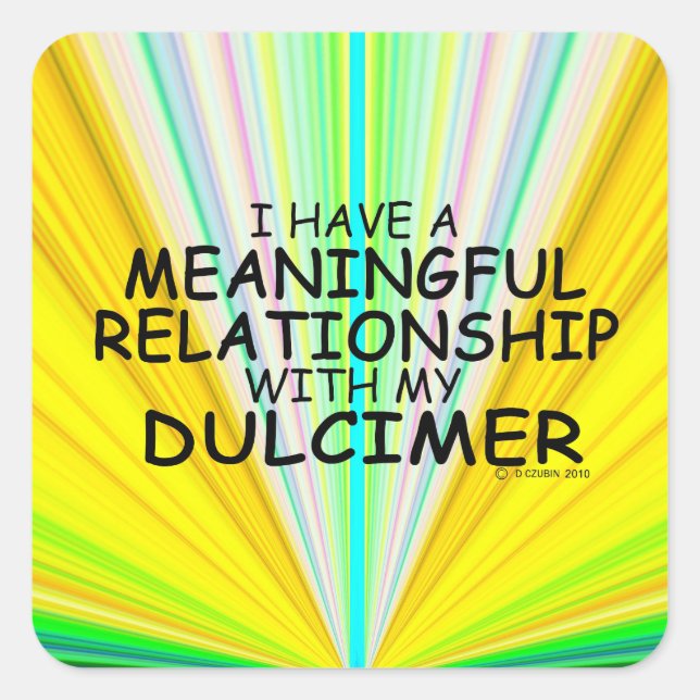 Cuadrada Pegatina de relaciones significativas Dulcimer Squ (Anverso)