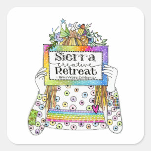 Cuadrada Pegatina de remate creativo de Sierra