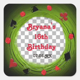 Cuadrada Pegatina de remolino de fiesta del té loca caprich