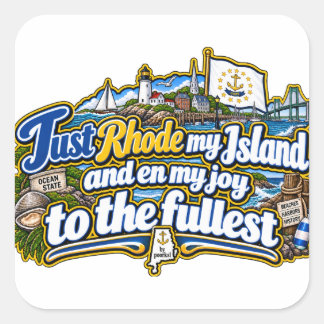 Cuadrada Pegatina de Rhode Island