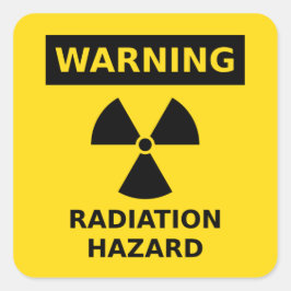 Cuadrada Pegatina de riesgo de radiación