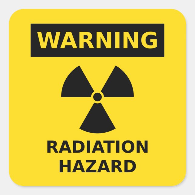 Cuadrada Pegatina de riesgo de radiación (Anverso)