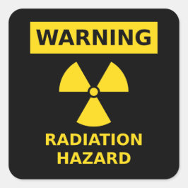 Cuadrada Pegatina de riesgo de radiación