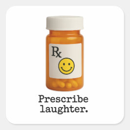 Cuadrada Pegatina de risa de prescripción
