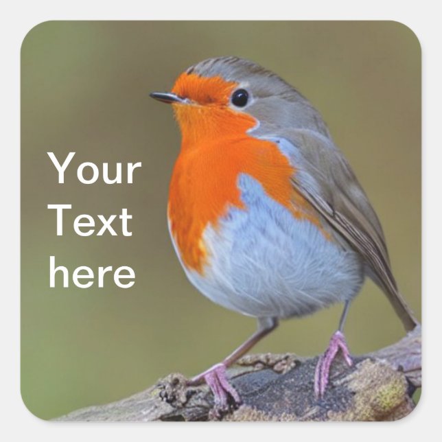Cuadrada Pegatina de Robin Square (Anverso)