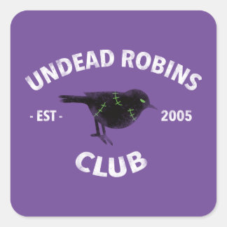 Cuadrada Pegatina de Robins no muertos