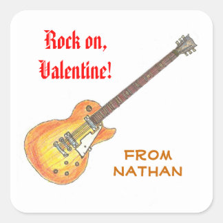 Cuadrada Pegatina de Rock on Valentine