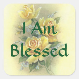 Cuadrada Pegatina de rosas amarillas