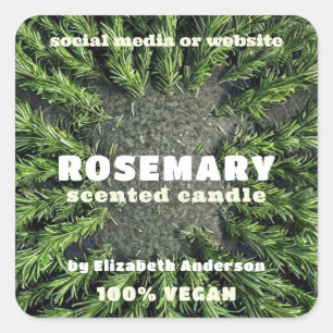 Cuadrada Pegatina de Rosemary Candle Square