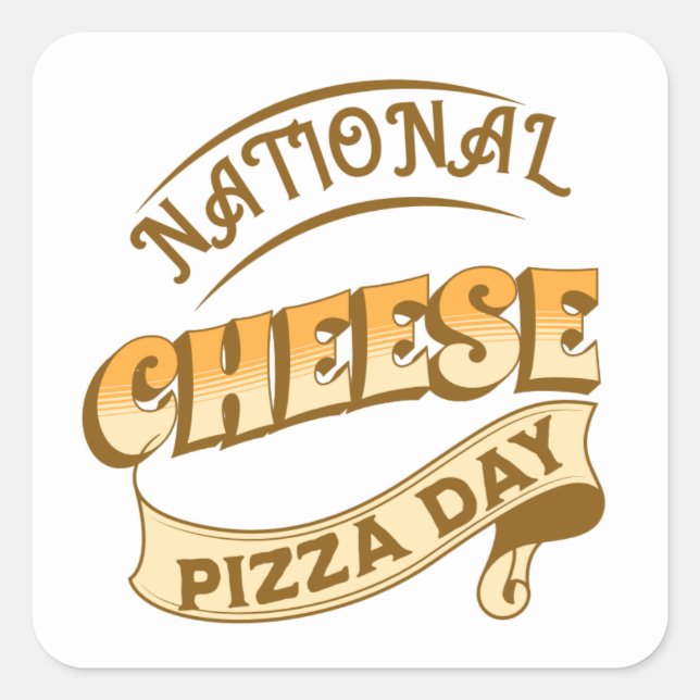 Cuadrada Pegatina de Rótulo del Día Nacional del Queso (Anverso)