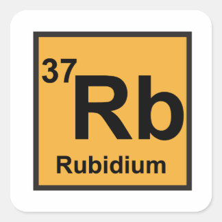 Cuadrada Pegatina de rubidio