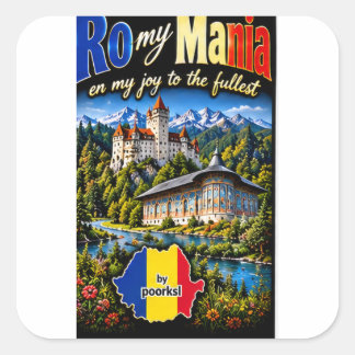Cuadrada Pegatina de Rumania