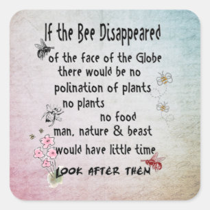 Cuadrada Pegatina de sabiduría de abee