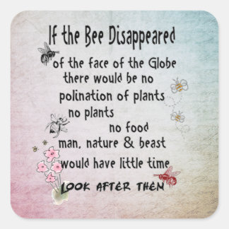 Cuadrada Pegatina de sabiduría de abee