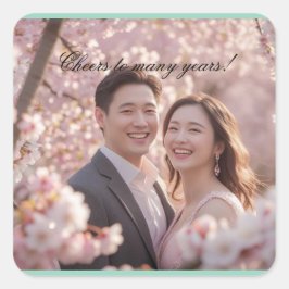 Cuadrada Pegatina De Saludos A Muchos Años