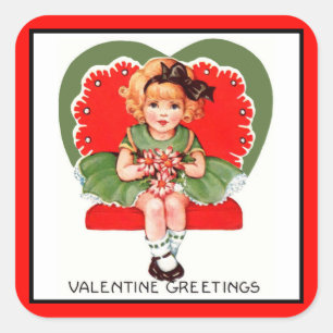 Cuadrada Pegatina de San Valentín
