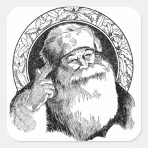 Pegatina de Santa Claus SQUARE