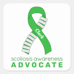 Cuadrada Pegatina de Scoliosis Advocate Plaza Blanca
