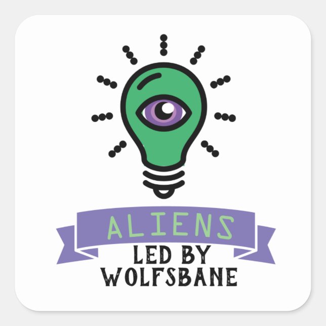 Cuadrada Pegatina de Scrimo Team Alien (Anverso)
