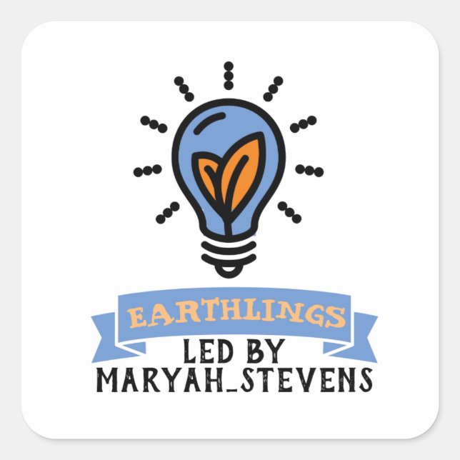 Cuadrada Pegatina de Scrimo Team Earthling (Anverso)