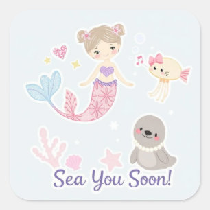 Cuadrada Pegatina de Sea You Pronto Square