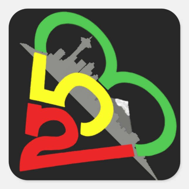 Cuadrada pegatina de Seattle (Anverso)