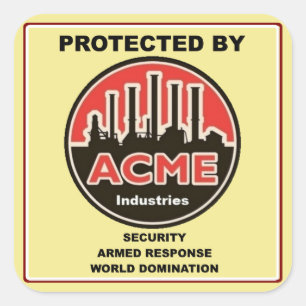 Cuadrada Pegatina de seguridad de Industrias Acme