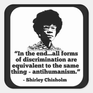 Cuadrada Pegatina de Shirley Chisholm
