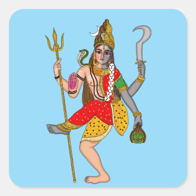 Cuadrada Pegatina de Shiva Kali (Anverso)